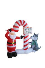 Load image into Gallery viewer, A Holiday Company 6ft Tall Santa&#39;s Doggy Dare, 6 ft Tall, Multi
