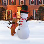 Load image into Gallery viewer, A Holiday Company 6ft Tall Animated Puppy and Snowman Scene, 5 ft Tall, Multi
