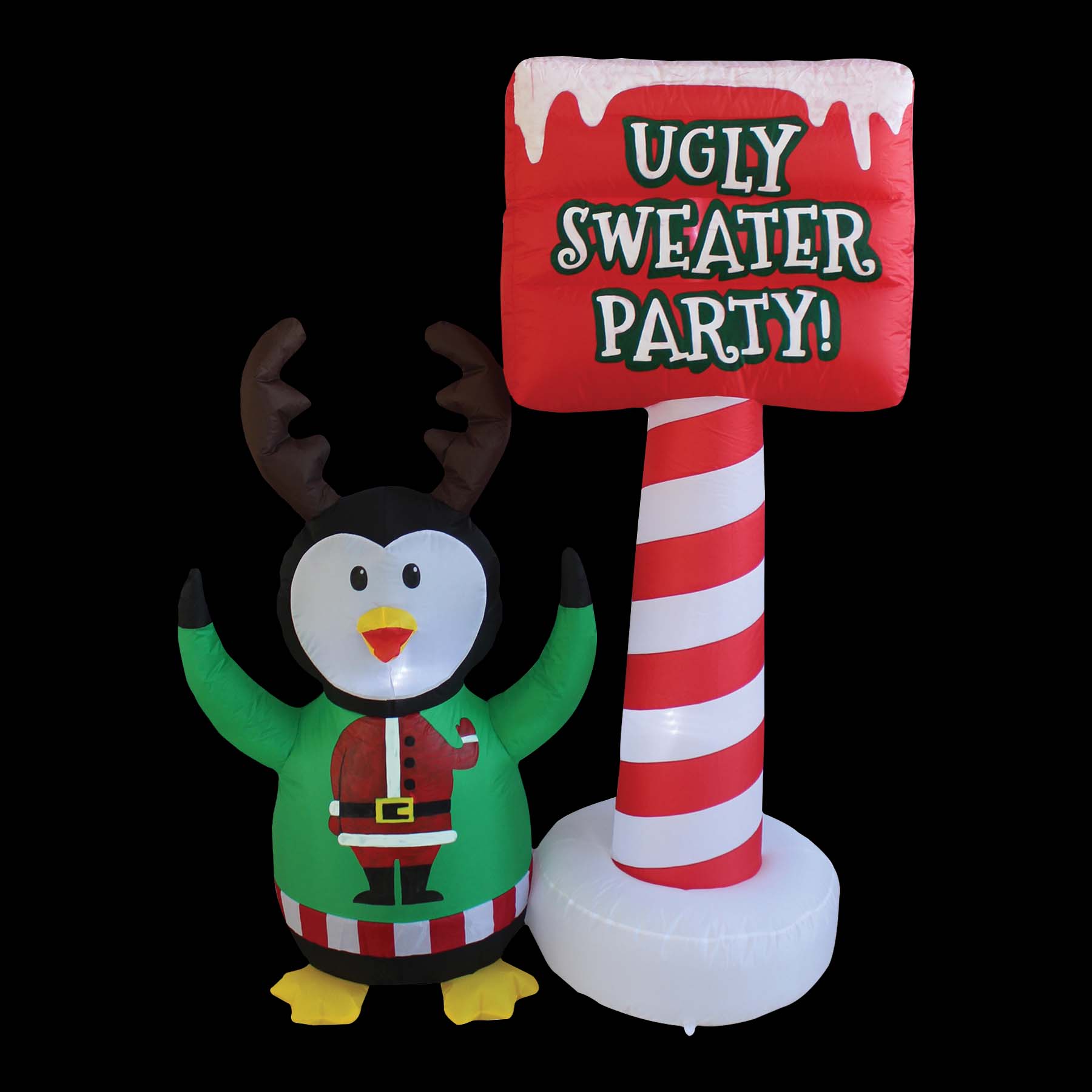 A Holiday Company 5ft Tall Ugly Sweater Party Penguin, 5 ft Tall, Multi