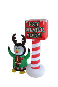 A Holiday Company 5ft Tall Ugly Sweater Party Penguin, 5 ft Tall, Multi