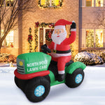 Load image into Gallery viewer, A Holiday Company 5ft Tall North Pole Lawn Care Santa on Lawnmower, 5 ft Tall, Multi
