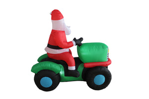 A Holiday Company 5ft Tall North Pole Lawn Care Santa on Lawnmower, 5 ft Tall, Multi