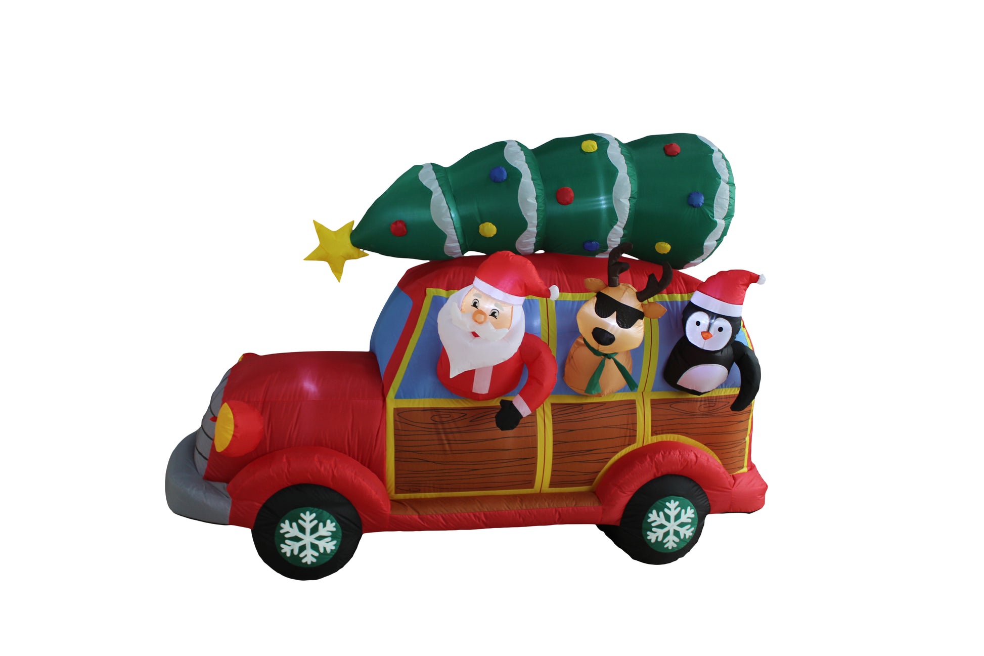 8-Ft Wide Santa's Christmas Woody Van Inflatable