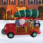 Load image into Gallery viewer, A Holiday Company 8ft Wide Santa&#39;s Christmas Woody Van, 5 ft Tall, Multi
