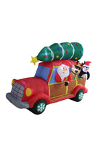 Load image into Gallery viewer, A Holiday Company 8ft Wide Santa&#39;s Christmas Woody Van, 5 ft Tall, Multi
