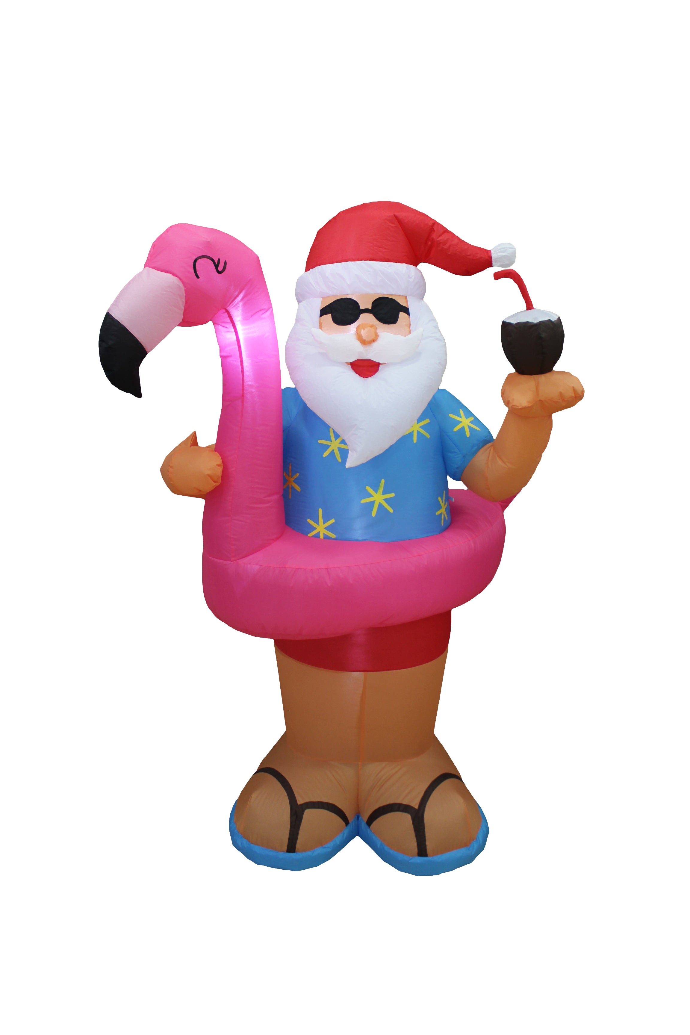 A Holiday Company 6ft Tall Beach Party Santa, 6 ft Tall, Multi