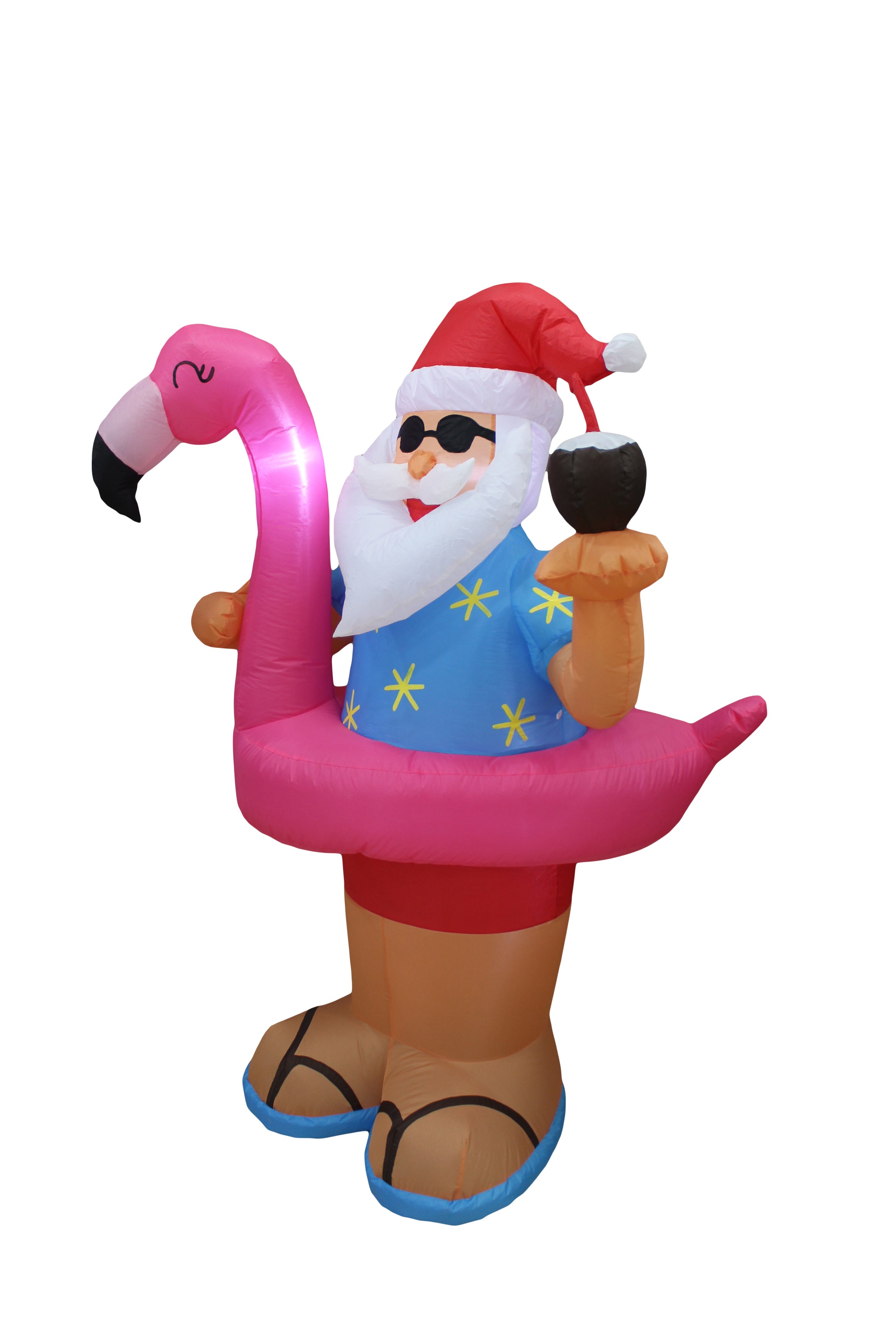 A Holiday Company 6ft Tall Beach Party Santa, 6 ft Tall, Multi