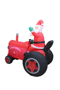 A Holiday Company 6ft Tall Santa on Vintage Tractor, 6 ft Tall, Multi