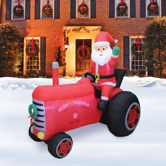 A Holiday Company 6ft Tall Santa on Vintage Tractor, 6 ft Tall lifestyle