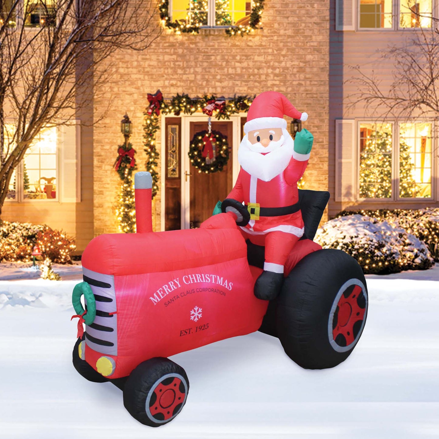 A Holiday Company 6ft Tall Santa on Vintage Tractor, 6 ft Tall lifestyle