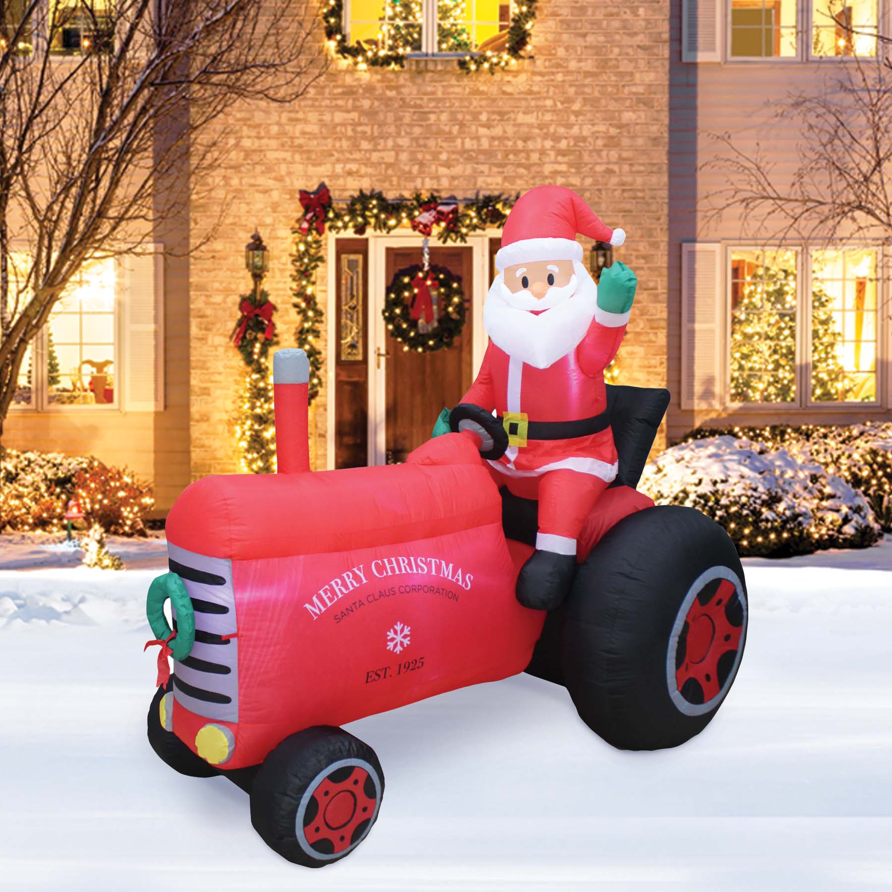 A Holiday Company 6ft Tall Santa on Vintage Tractor, 6 ft Tall lifestyle