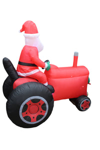 A Holiday Company 6ft Tall Santa on Vintage Tractor, 6 ft Tall, Multi