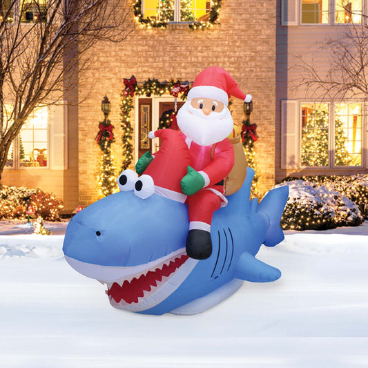 A Holiday Company 9ft Wide Santa on Shark, 5 ft Tall lifestyle