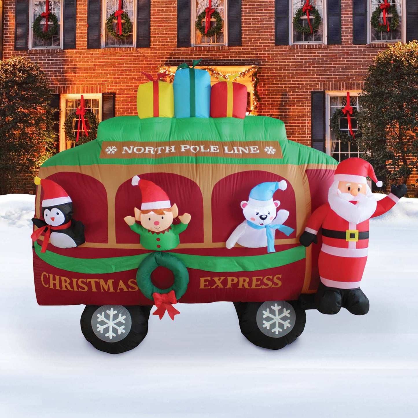 A Holiday Company 8ft Wide Christmas Caboose, 6 ft Tall lifestyle