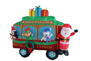 A Holiday Company 8ft Wide Christmas Caboose, 6 ft Tall, Multi