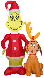 Load image into Gallery viewer, Gemmy Christmas Airblown Inflatable Grinch w/Max, 4 ft Tall, Red
