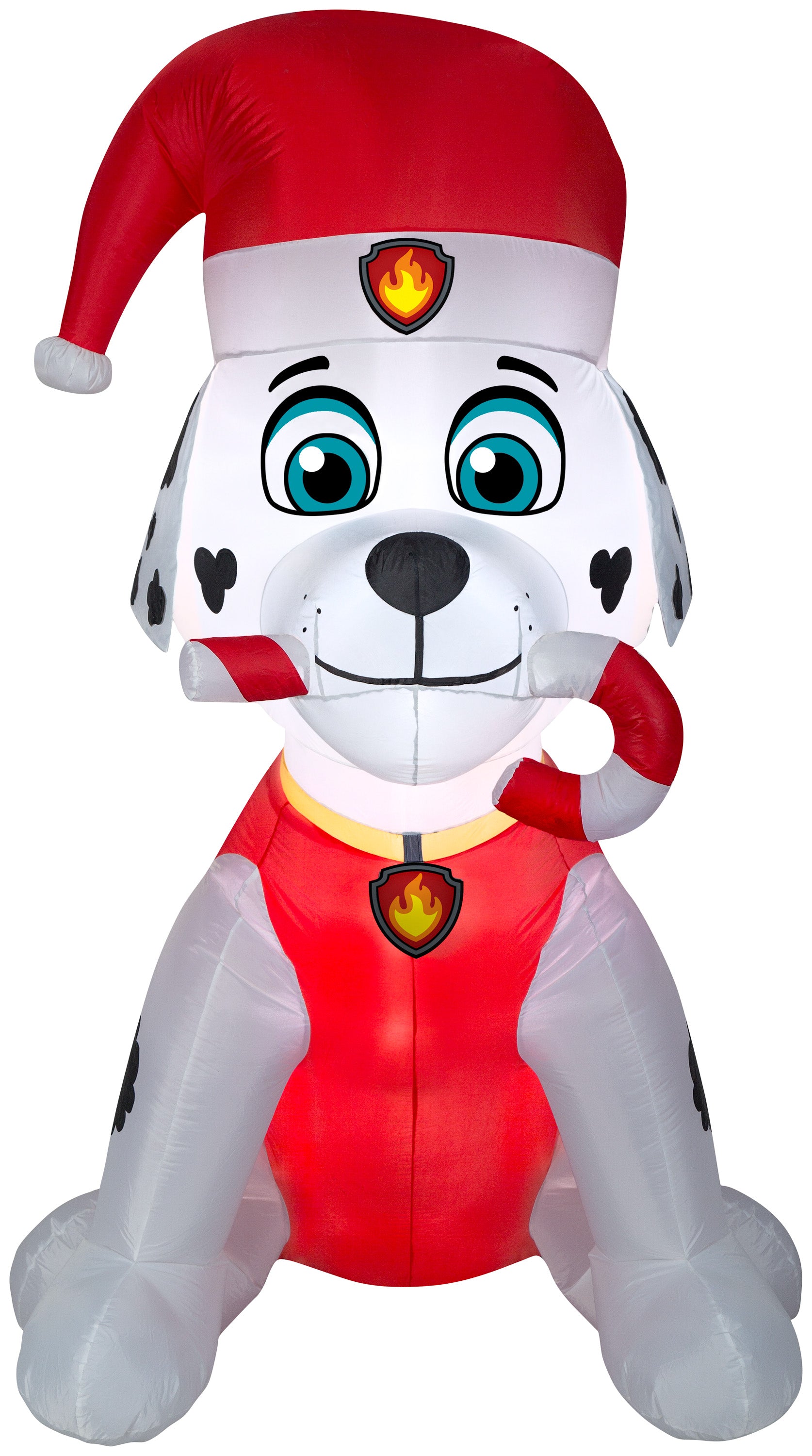7' Marshall Fire Dog w/Candy Cane Nick Christmas Inflatable