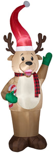 Gemmy Christmas Airblown Inflatable Reindeer SLG, 9 ft Tall, Brown