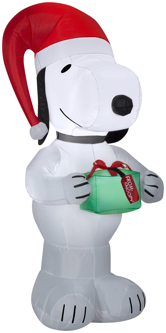 5' Snoopy w/Present Peanuts Christmas Inflatable