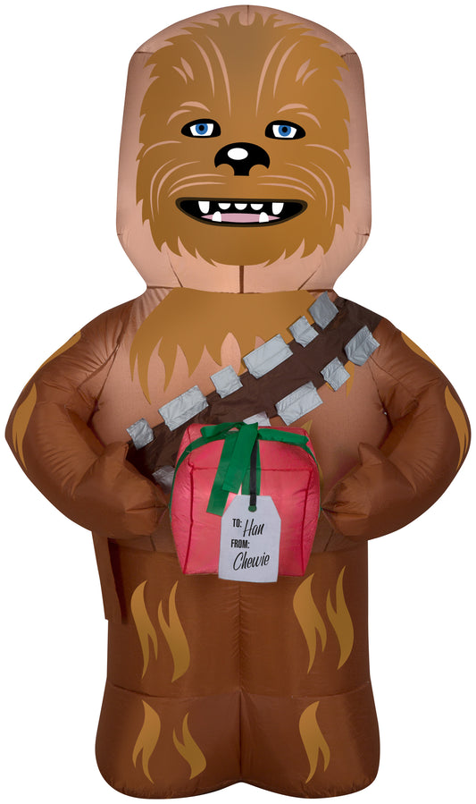 5' Chewbacca w/Present Star Wars Christmas Inflatable