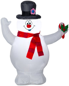 3.5' Airblown Frosty w/Scarf and Holly Berry Candy Cane Christmas Inflatable