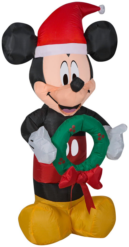 3.5' Disney Mickey Mouse Holding Wreath Christmas Inflatable