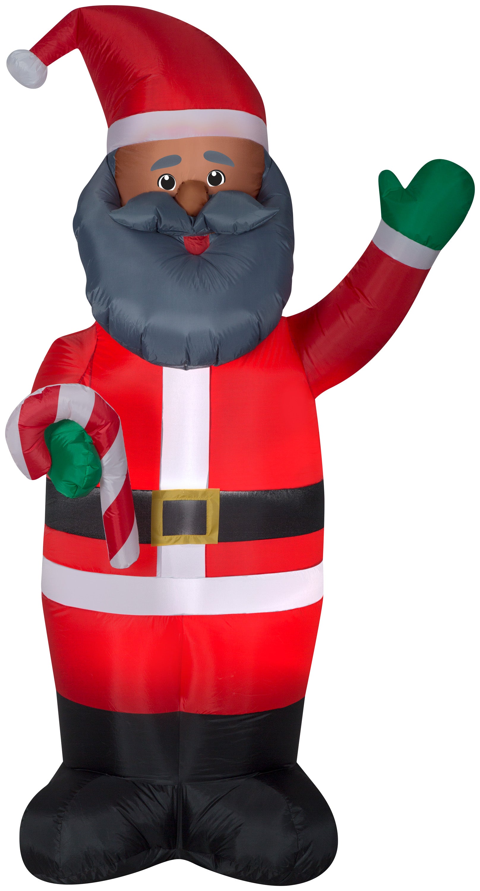 7' African American Santa w/Candy Cane Christmas Inflatable
