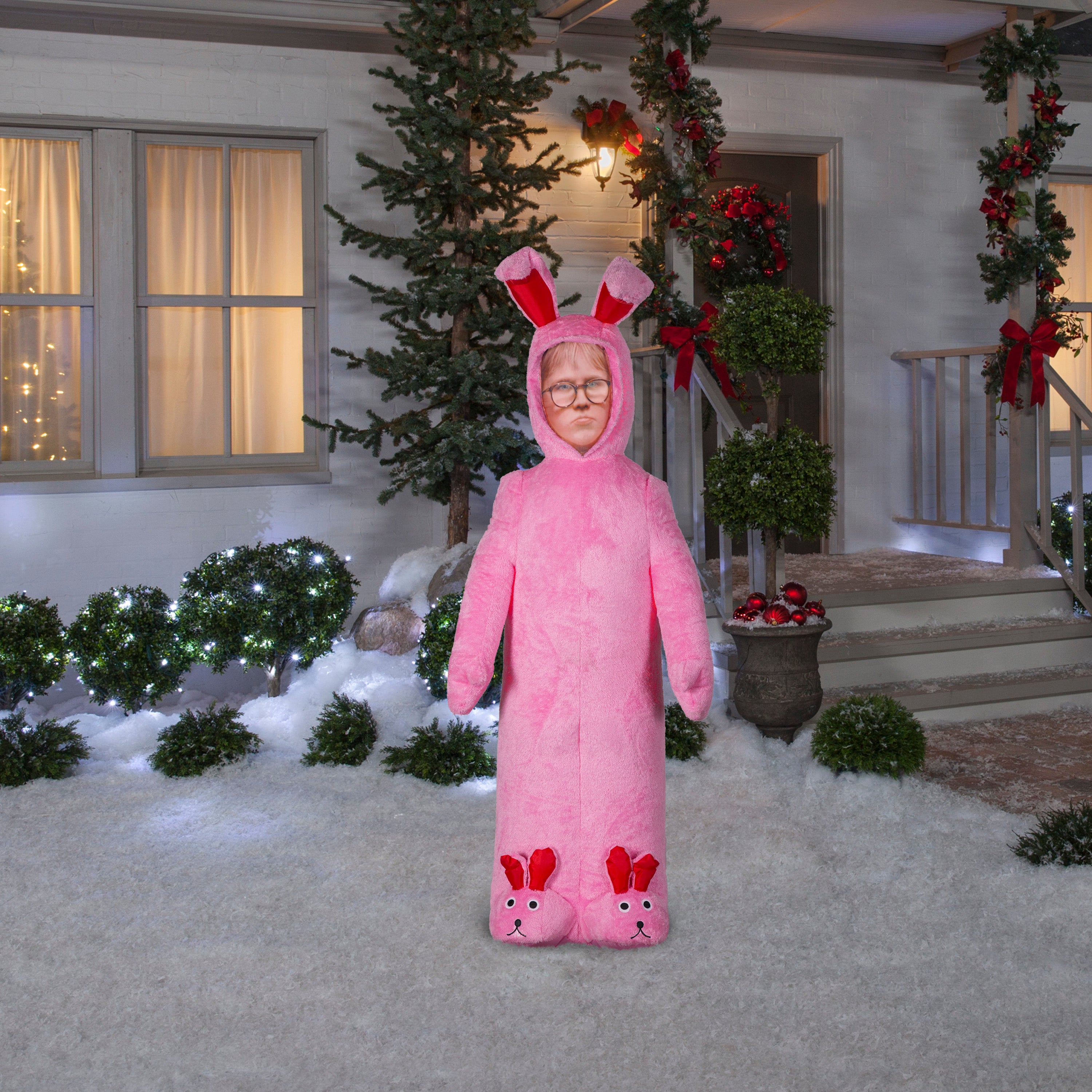 6' Photorealistic Airblown Ralphie w/Pink FuzzyPlush Bunny Suit