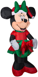 3.5' Airblown Minnie w/ Green Bow Disney Christmas Inflatable