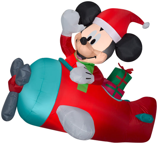 4.5' Wide Hanging Mickey in Plane Scene Disney Christmas Inflatable