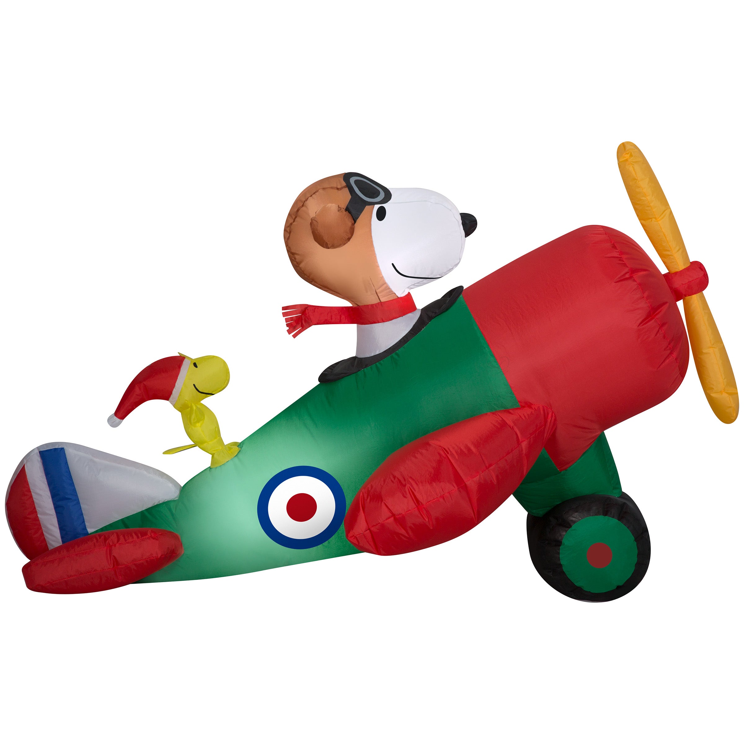 Gemmy Christmas Airblown Inflatable 4.5' Snoopy in Airplane Scene