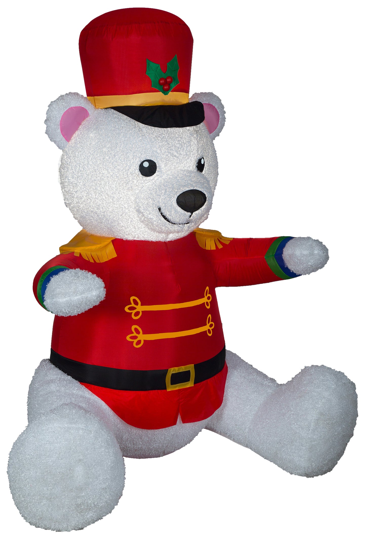 7' Mixed Media Nutcracker Bear Christmas Inflatable