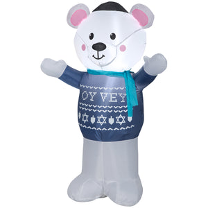 4' Airblown Hanukkah Polar Bear Inflatable