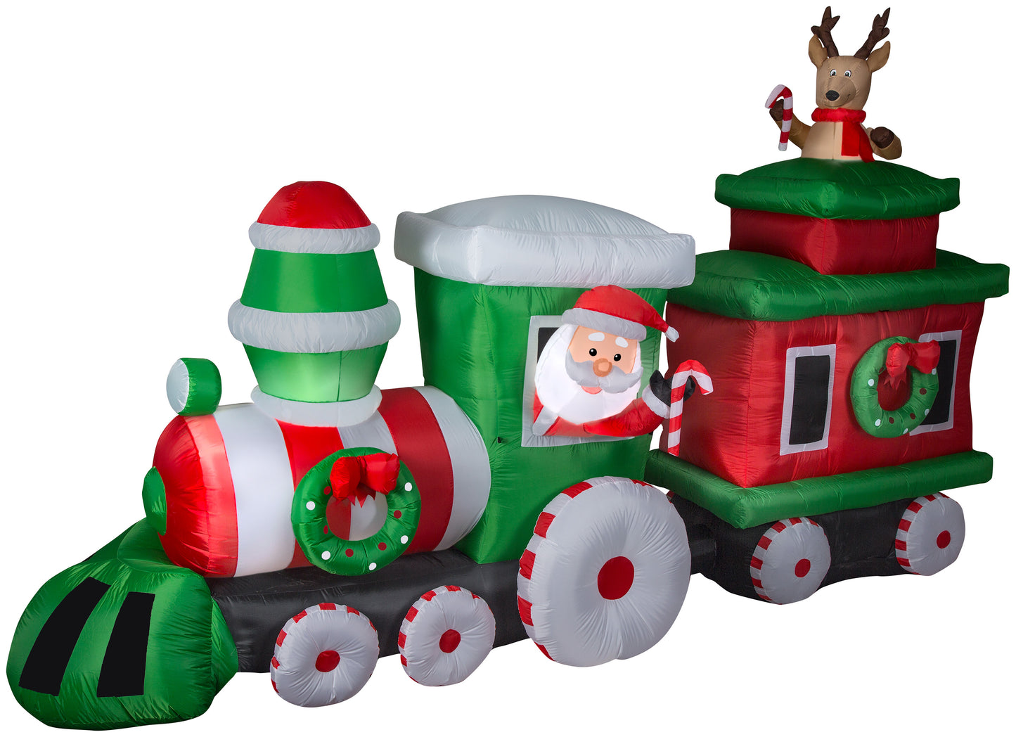 14' Wide Santa in Train w/Caboose Colossal Christmas Inflatable