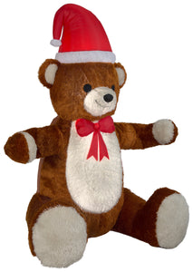 7.5' Animated Airblown Mixed Media Hugging Teddy Bear Christmas Inflatable