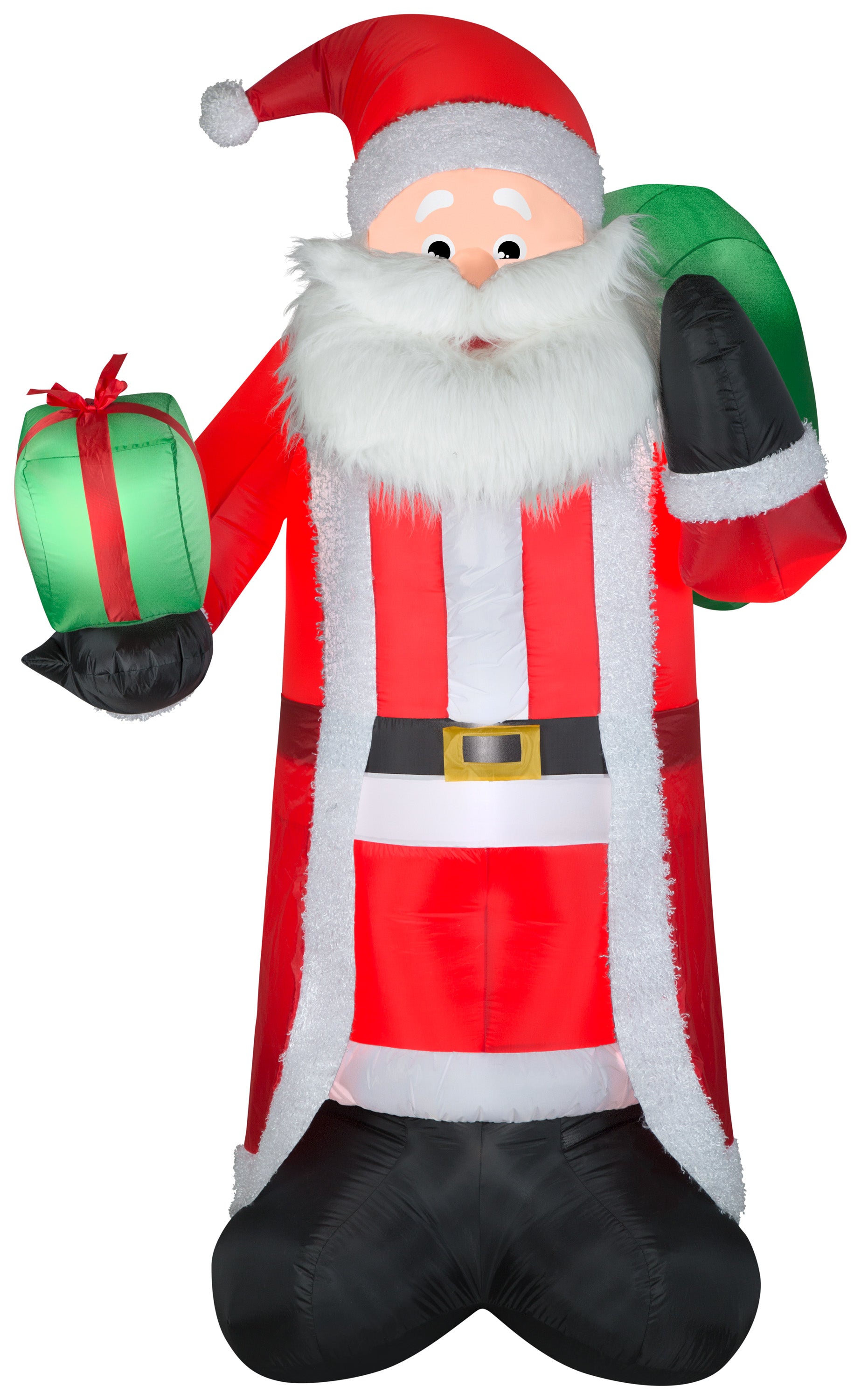 Gemmy Christmas Airblown Inflatable Mixed Media Santa, 8 ft Tall, Multicolored