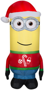 Gemmy Christmas Airblown Inflatable Kevin in Ugly Sweater Universal, 3.5 ft Tall, Yellow