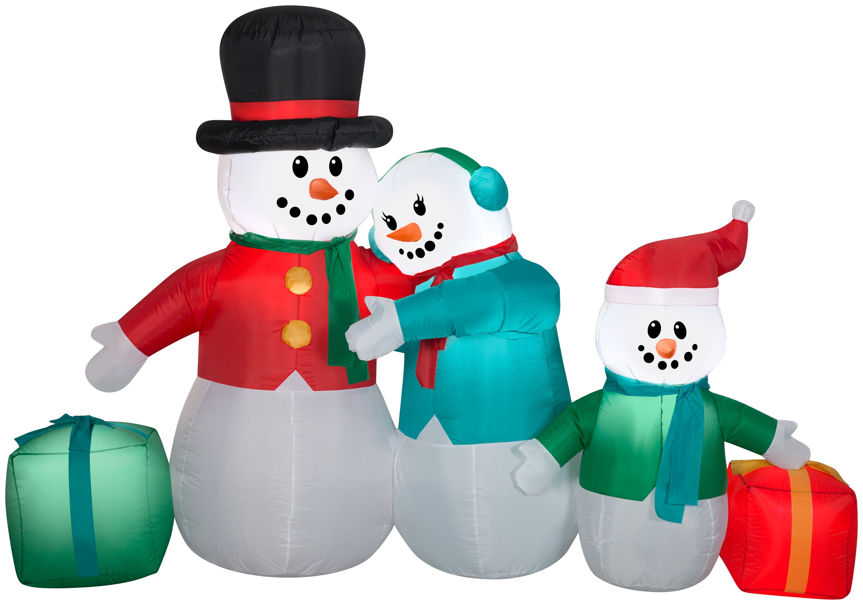 Gemmy Christmas Airblown Inflatable Snowman Family Collection Scene , 5 ft Tall, Multicolored