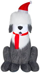 Gemmy Christmas Airblown Inflatable Mixed Media Sheep Dog, 7 ft Tall