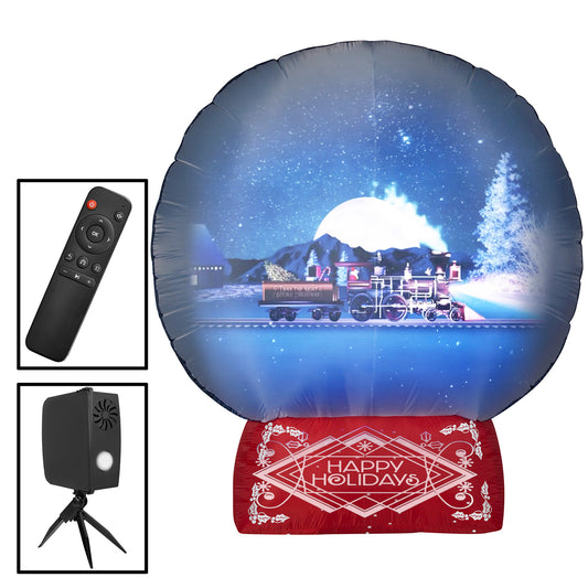 7.5' Living Projection Snow Globe Christmas Inflatable