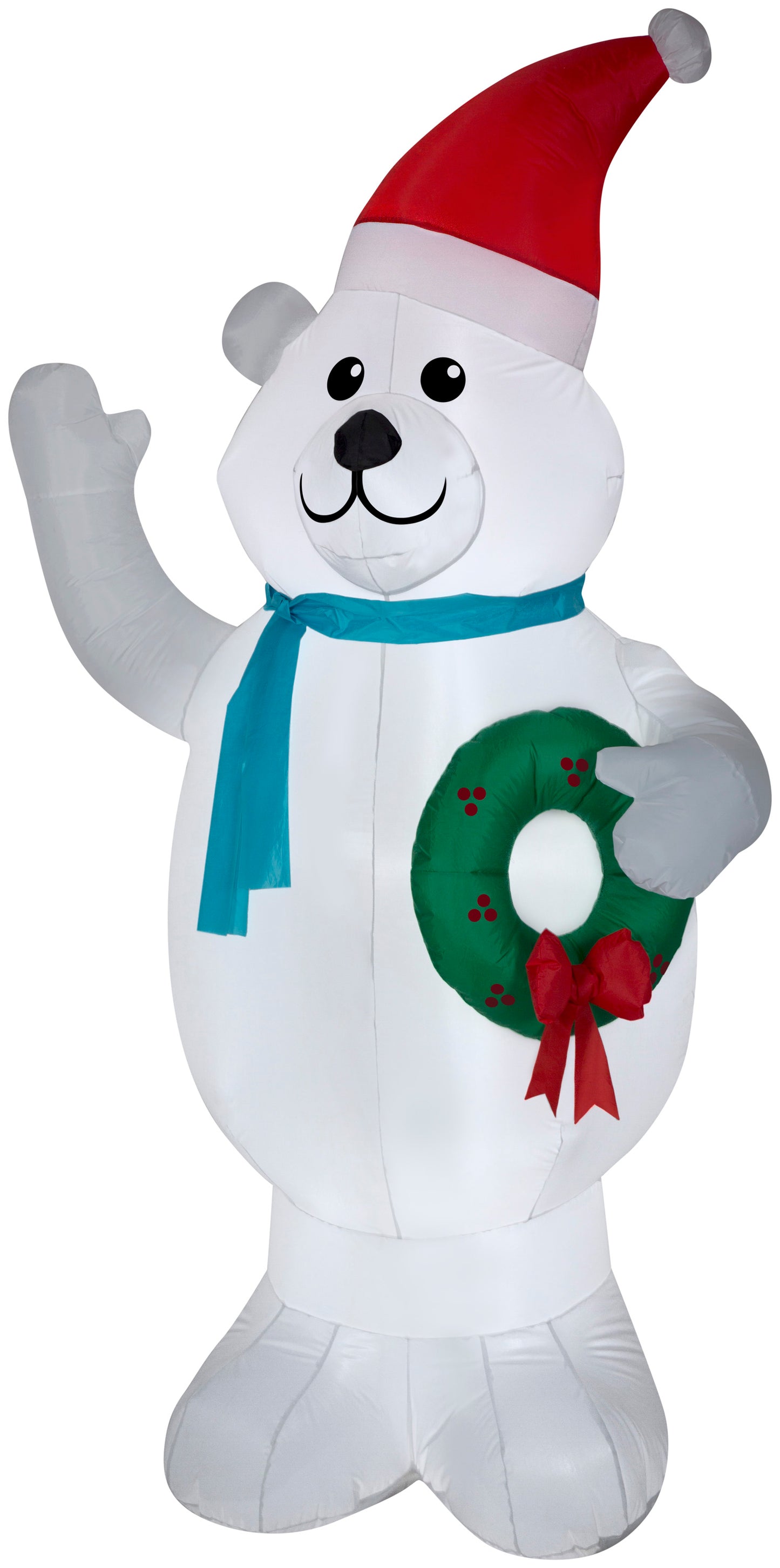 7' Polar Bear w/ Wreath Christmas Inflatable