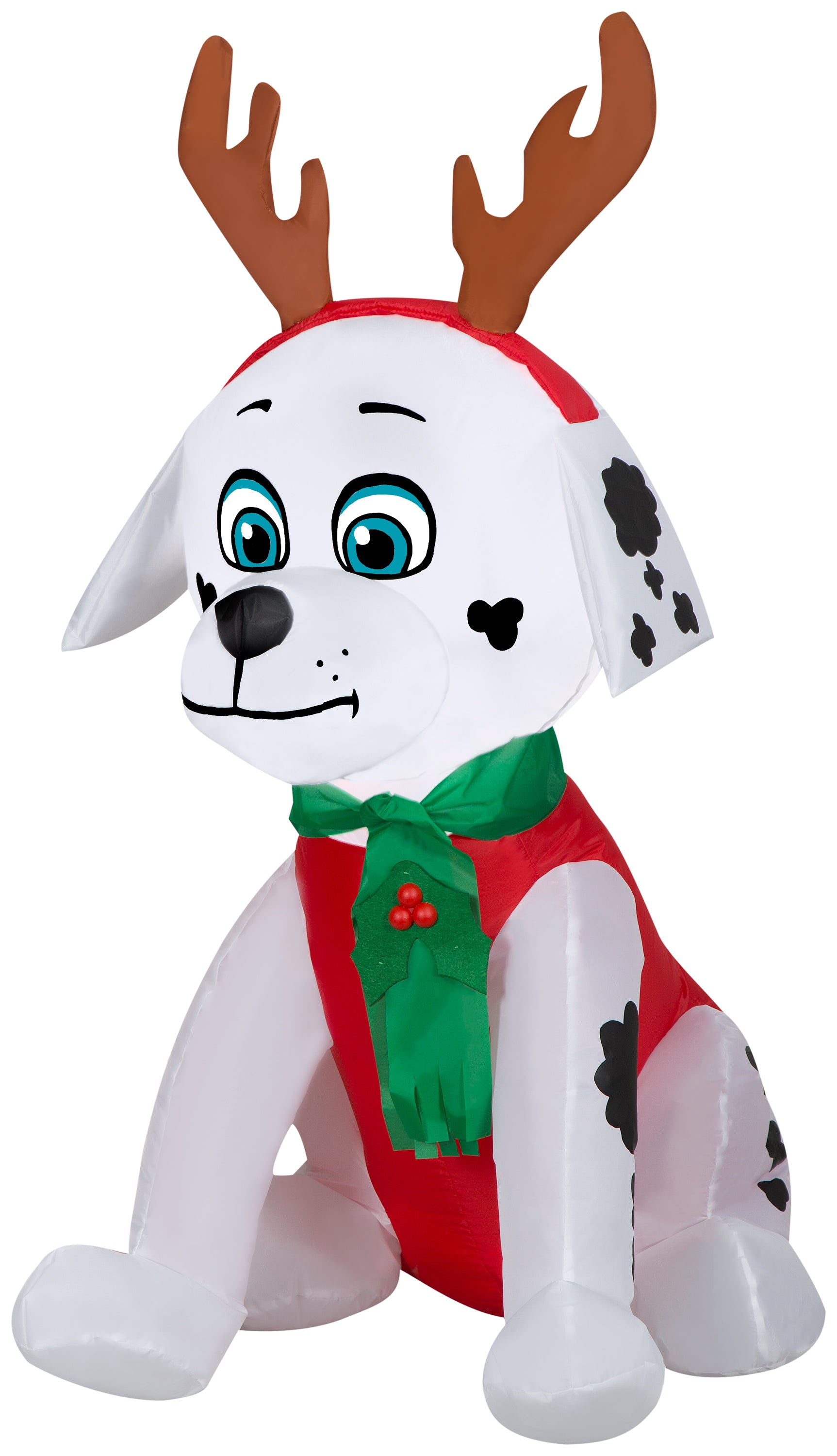 Gemmy Christmas Airblown Inflatable Marshall w/Antlers and Scarf Nick, 3.5 ft Tall, White