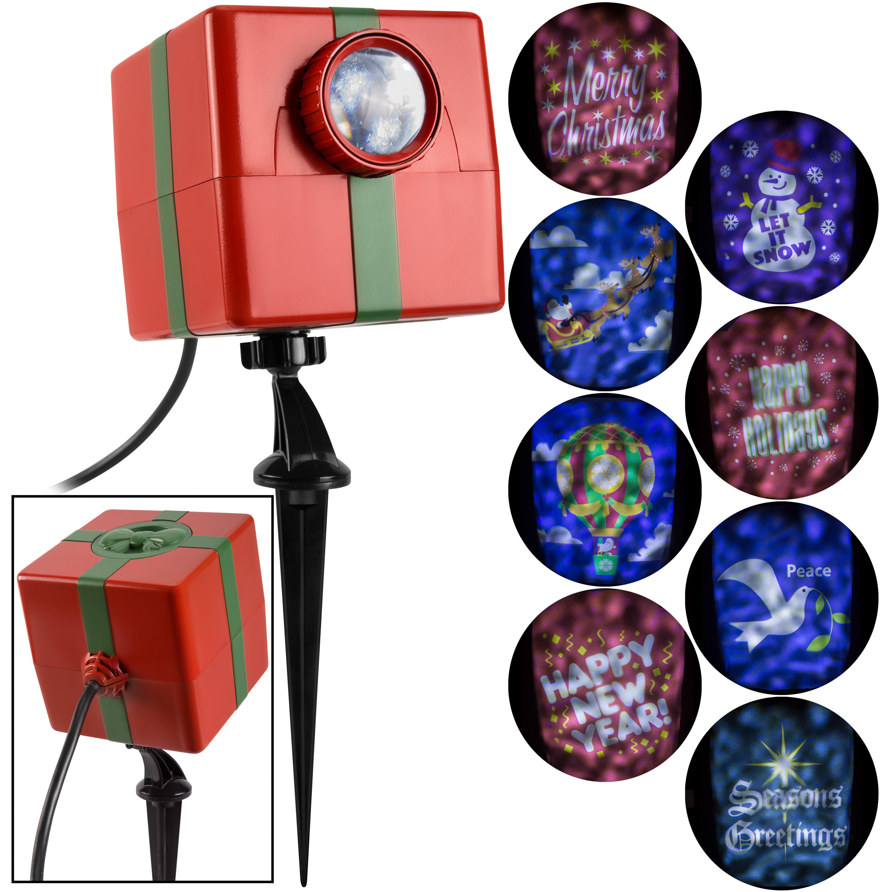 Gemmy Christmas Lightshow Projection-Fire & Ice-Holiday Projector w/8 Slides