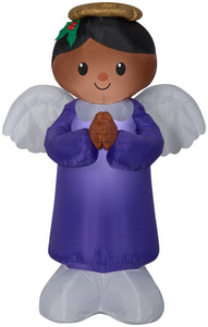Gemmy Christmas Airblown Inflatable African American Angel, 3.5 ft Tall, Purple