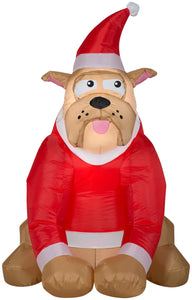 Gemmy Christmas Airblown Inflatable English Bulldog, 3.5 ft Tall, Red