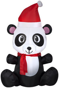 Gemmy Christmas Airblown Inflatable Panda, 3.5 ft Tall, Multicolored