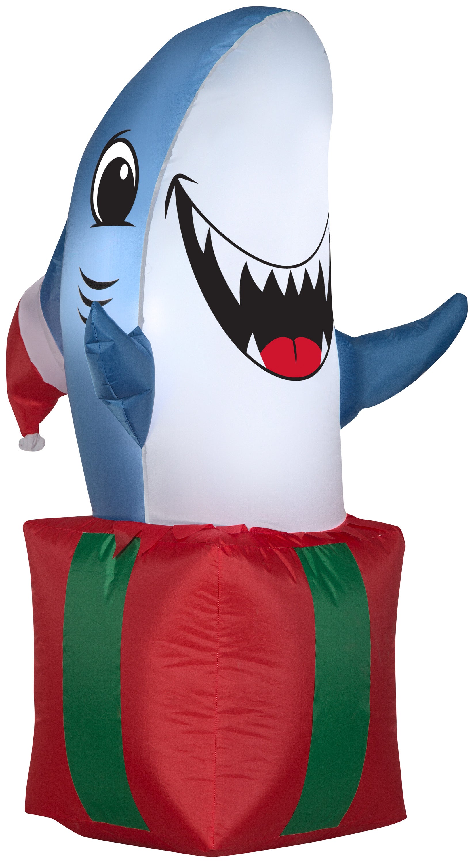 Gemmy Christmas Airblown Inflatable Shark in Giftbox, 3.5 ft Tall, Blue