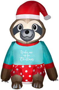 Gemmy Christmas Airblown Inflatable Sloth , 3 ft Tall