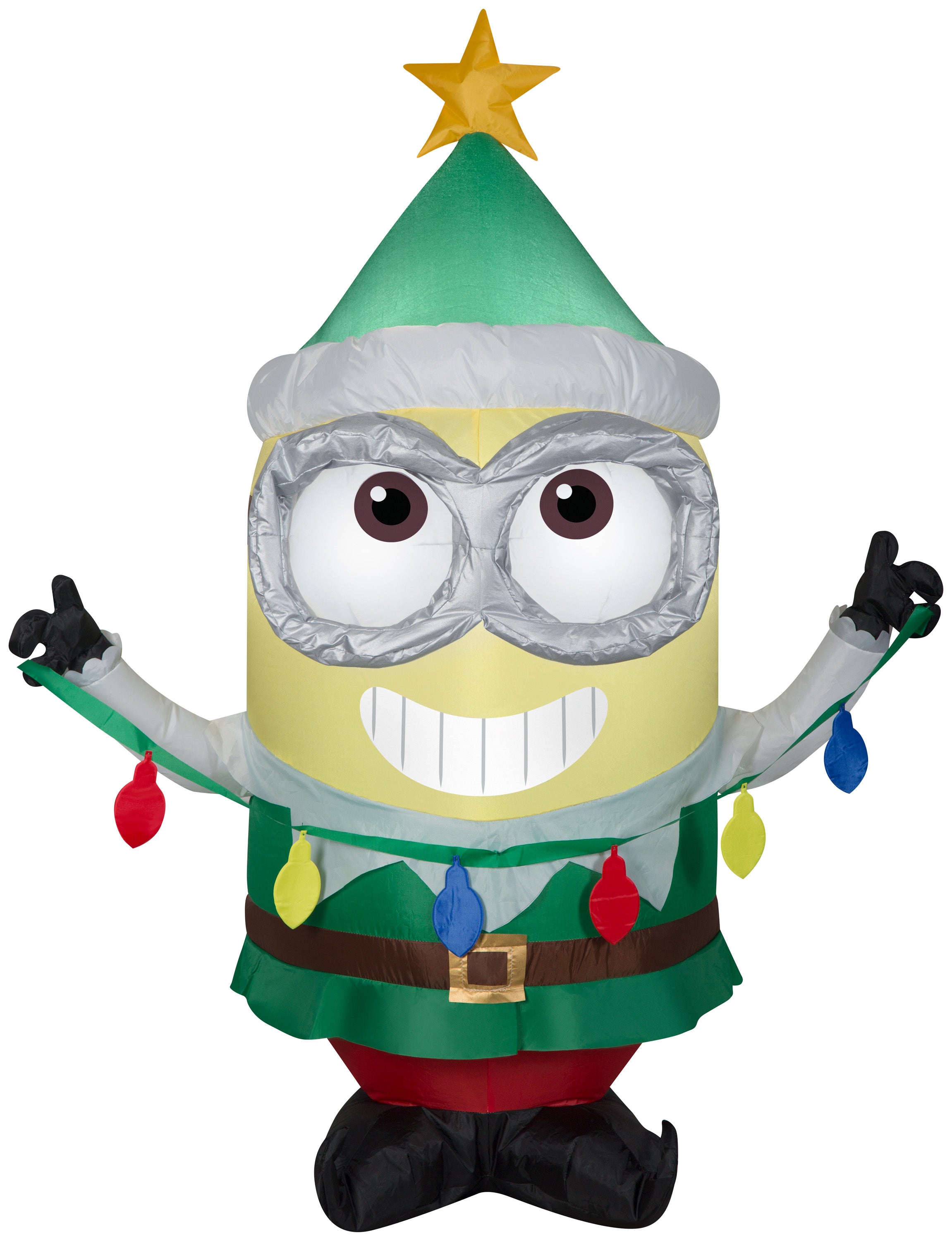 Gemmy Christmas Airblown Inflatable Inflatable Minion Dave with Light String, 3.5 ft Tall, yellow