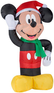 Gemmy Airdorable Christmas Airblown Inflatable Mickey Mouse in Santa Hat Disney